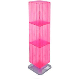 4-Sided Interlocking Pegboard Floor Display, 14" x 60", Pink Opaque