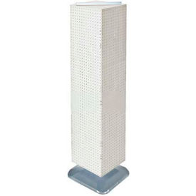 4-Sided Interlocking Pegboard Floor Display, 14" x 60", White Opaque