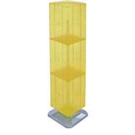 Global Approved 4-Sided Interlocking Pegboard Floor Display, 14" x 60", Yellow Opaque