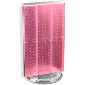 Two-Sided Revolving Pegboard Countertop Display, 13.5" x 22", Pink