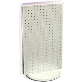 Two-Sided Revolving Pegboard Countertop Display, 13.5" x 22", White