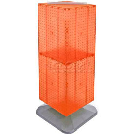 4-Sided Interlocking Pegboard Floor Display, 14" x 40", Orange Opaque