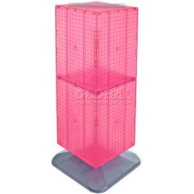 4-Sided Interlocking Pegboard Floor Display, 14" x 40", Pink Opaque