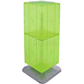 4-Sided Interlocking Pegboard Floor Display, 14" x 40", Green Opaque