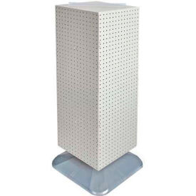 Global Approved 701435-WHT 4-Sided Interlocking Pegboard Floor Display, 14" x 40", White Solid
