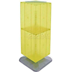 4-Sided Interlocking Pegboard Floor Display, 14" x 40", Yellow Opaque