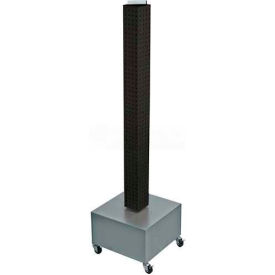 48" Pegboard Rolling Floor Display, 4-Sided, Black Solid ,1 Piece