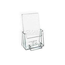 Countertop Tri-Fold Brochure Holder W/ Card Pocket - Pkg Qty 50
