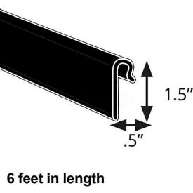 1.5" High Gridwall Extrusion, 6' Long, Black - Pkg Qty 5