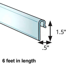 1.5" High Gridwall Extrusion, 6' Long, Clear - Pkg Qty 5