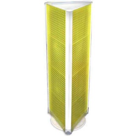 Three-Sided Spinning Pegboard Floor Display, 16" x 60", Yellow Opaque
