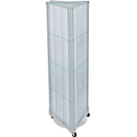 Three-Sided Spinning Pegboard with Wheels, 16" x 60", Clear Opaque