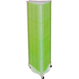 Three-Sided Spinning Pegboard with Wheels, 16" x 60", Green Opaque, 1 Piece