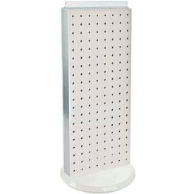 Revolving Pegboard Countertop Display Unit, 8" x 20", White ,1 Piece