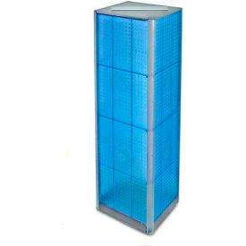Four-Sided Pegboard Spinning Floor Display, 16" x 60", Blue ,1 Piece