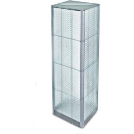 Four-Sided Pegboard Spinning Floor Display, 16" x 60", Clear ,1 Piece