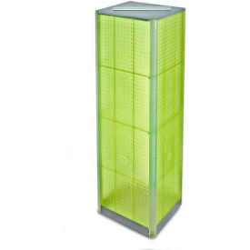 Four-Sided Pegboard Spinning Floor Display, 16" x 60", Green ,1 Piece