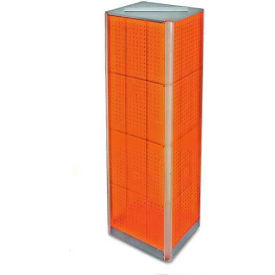 Four-Sided Pegboard Spinning Floor Display, 16" x 60", Orange ,1 Piece