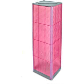 Four-Sided Pegboard Spinning Floor Display, 16" x 60", Pink ,1 Piece