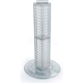 24" Pegboard Revolving Countertop Display, 4-Sided, Clear Translucent
