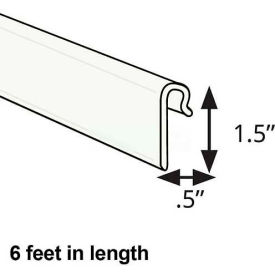 600073-WHT 1.5" High Gridwall Extrusion, 6' Long, White - Pkg Qty 5