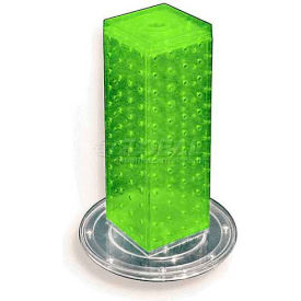 12" Pegboard Revolving Countertop Display, 4-Sided, Green, 1 Piece