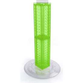 24" Pegboard Revolving Countertop Display, 4-Sided, Green Translucent