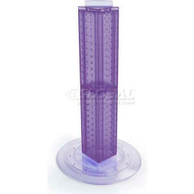 24" Pegboard Revolving Countertop Display, 4-Sided, Purple Translucent