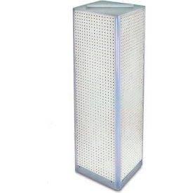 Four-Sided Pegboard Spinning Floor Display, 16" x 60", White, 1 Piece