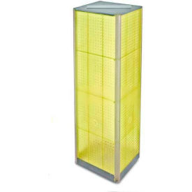 Four-Sided Pegboard Spinning Floor Display, 16" x 60", Yellow ,1 Piece
