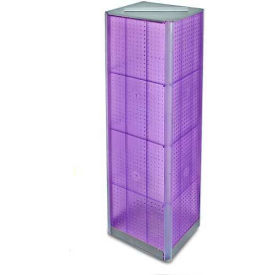 Four-Sided Pegboard Spinning Floor Display, 16" x 60", Purple ,1 Piece