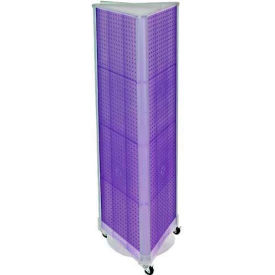 Three-Sided Spinning Pegboard with Wheels 16" x 60" Purple Opaque 1 Piece