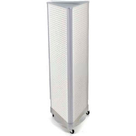 Three-Sided Spinning Pegboard W/ Wheels, 16" x 60", White Solid ,1 Piece