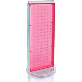 Two-Sided Non-Revolving Pegboard Countertop Display, 8" x 20", Pink