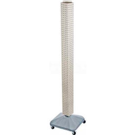 60" Pegboard Rolling Floor Display, 4-Sided, White Solid ,1 Piece