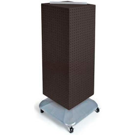 Global Approved 4-Sided Interlocking Pegboard Floor Display, 14" x 40", Black Solid