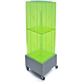 Interlocking Pegboard Countertop Display W/ Wheels, 14" x 40", Green