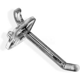 2" Opaque Plastic Pegboard Locking Hook, Clear - Pkg Qty 50