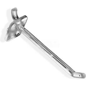4" Opaque Plastic Pegboard Locking Hook, Clear - Pkg Qty 50