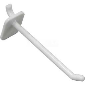4" Opaque Plastic Pegboard Locking Hook, White - Pkg Qty 50
