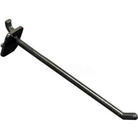 6" Opaque Plastic Pegboard Locking Hook, Black - Pkg Qty 50