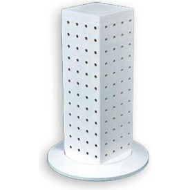 12" Pegboard Revolving Countertop Display, 4-Sided, White ,1 Piece