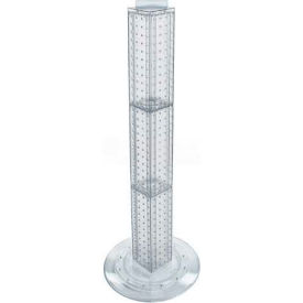 36" Pegboard Revolving Floor Display, 4-Sided, Clear Translucent ,1 Piece