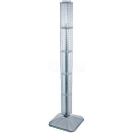 700225-CLR 48" Pegboard Revolving Floor Display, 4-Sided, Clear Translucent ,1 Piece