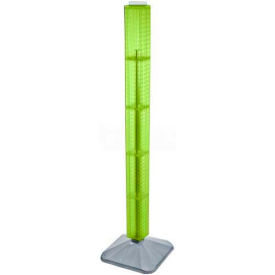 48" Pegboard Revolving Floor Display, 4-Sided, Green Translucent ,1 Piece