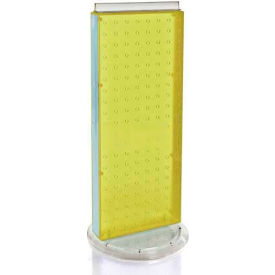 Two-Sided Non-Revolving Pegboard Countertop Display, 8" x 20", Yellow