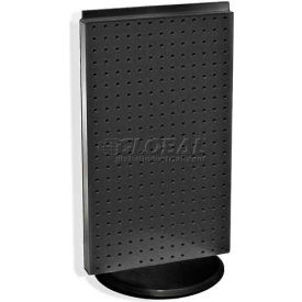 Two-Sided Revolving Pegboard Countertop Display, 13.5" x 22", Black
