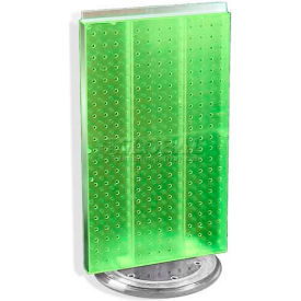Two-Sided Revolving Pegboard Countertop Display, 13.5" x 22", Green