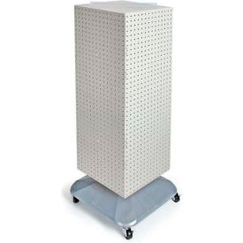 Global Approved 701436-WHT 4-Sided Interlocking Pegboard Floor Display, White Solid