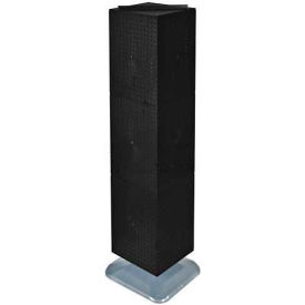Global Approved 4-Sided Interlocking Pegboard Floor Display, 14" x 60", Black Solid